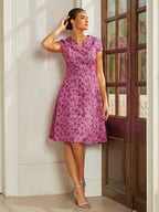 Embroidered Jacquard Midi Dress