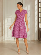 Embroidered Jacquard Midi Dress