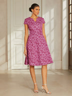 Embroidered Jacquard Midi Dress