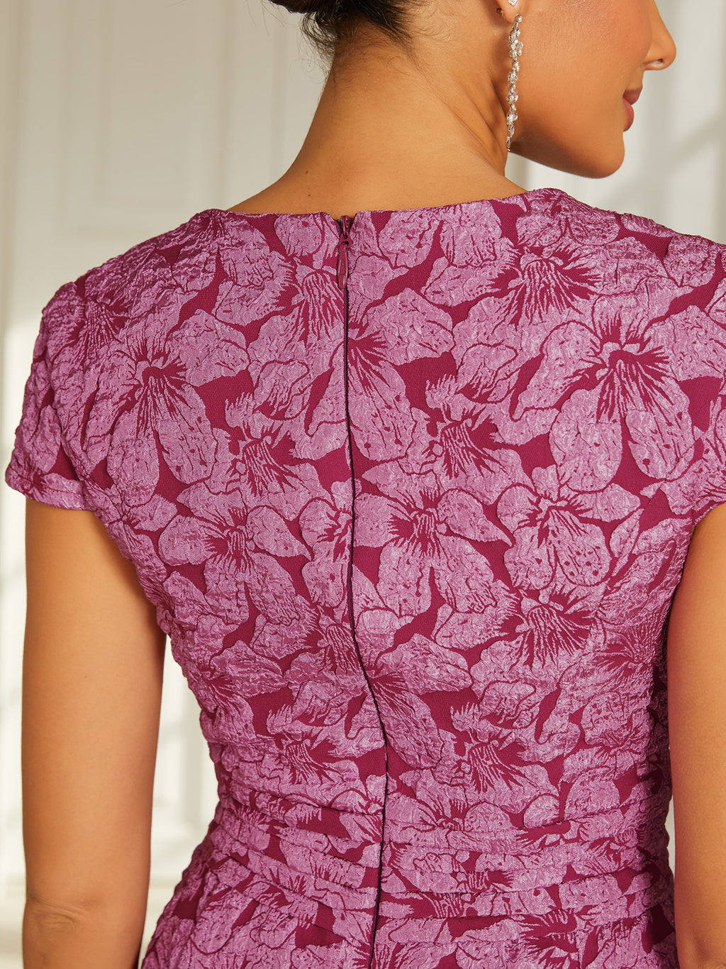 Embroidered Jacquard Midi Dress