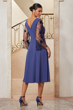 3D Floral Tulle Midi Dress