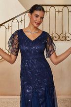 Glitter Lace Trumpet Gown