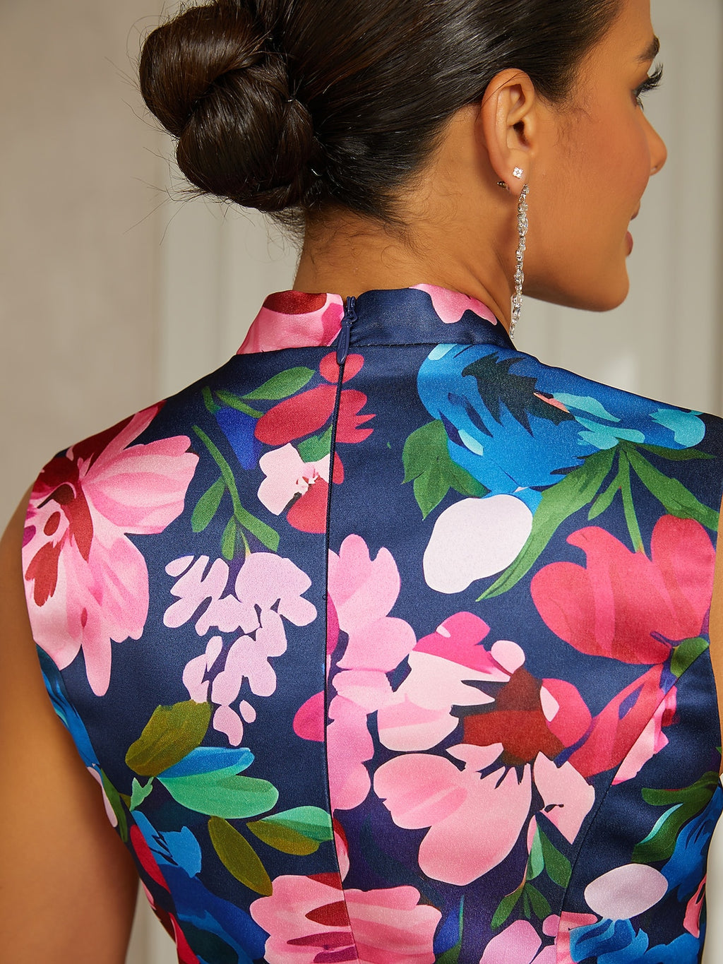 Royal Blue Satin Column Dress