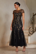 Glitter Tulle Trumpet Gown