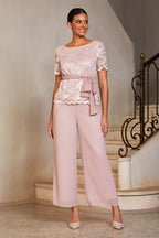 Sequin Lace Belted Top