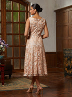 Champagne Lace Jacket Dress Set