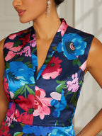 Royal Blue Satin Column Dress