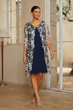 Lace Column Dress & Jacket Set