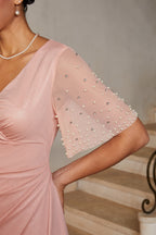 Crystal-Embellished Column Gown