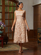 Champagne Lace Jacket Dress Set