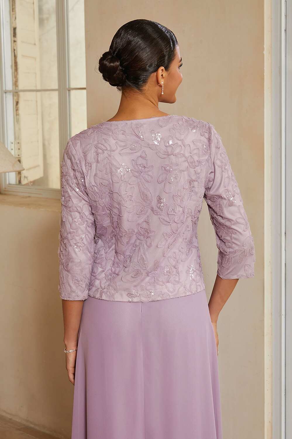 Floral Chiffon Jacket Dress Set