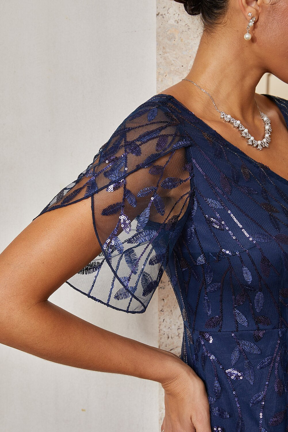 Glitter Lace Trumpet Gown