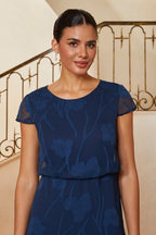 Burnout Floral Blouson Dress