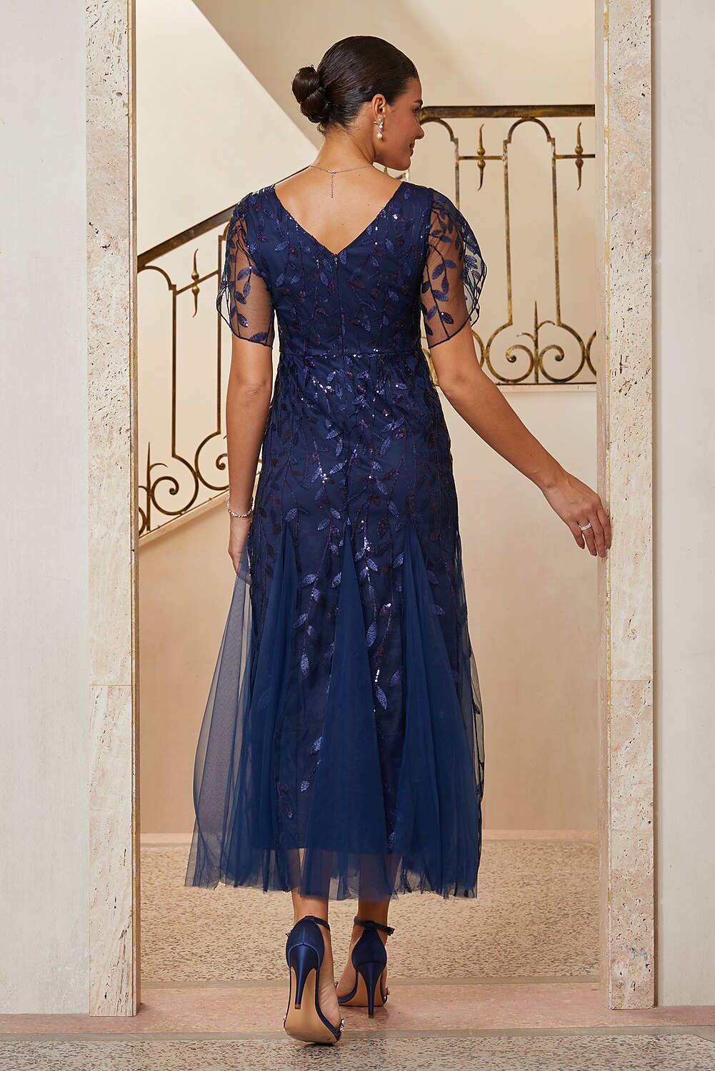 Glitter Lace Trumpet Gown