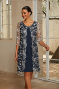 Lace Column Dress & Jacket Set