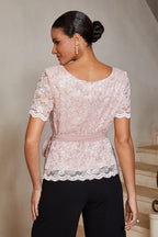Sequin Lace Belted Top