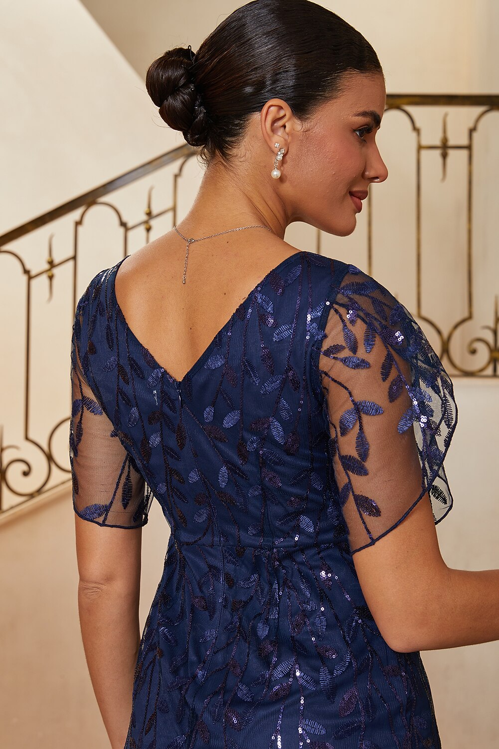 Glitter Lace Trumpet Gown