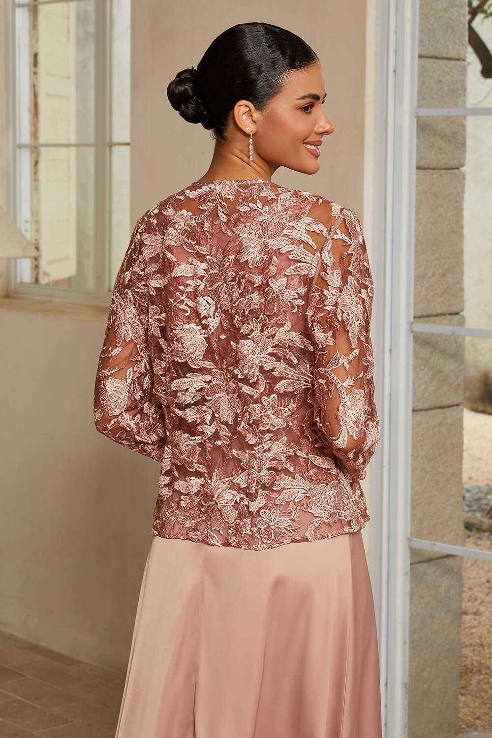 Lace Overlay Two-Piece Midi Set
