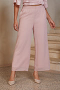 Rose Chiffon Straight-Leg Trousers