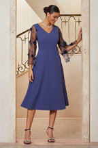 3D Floral Tulle Midi Dress