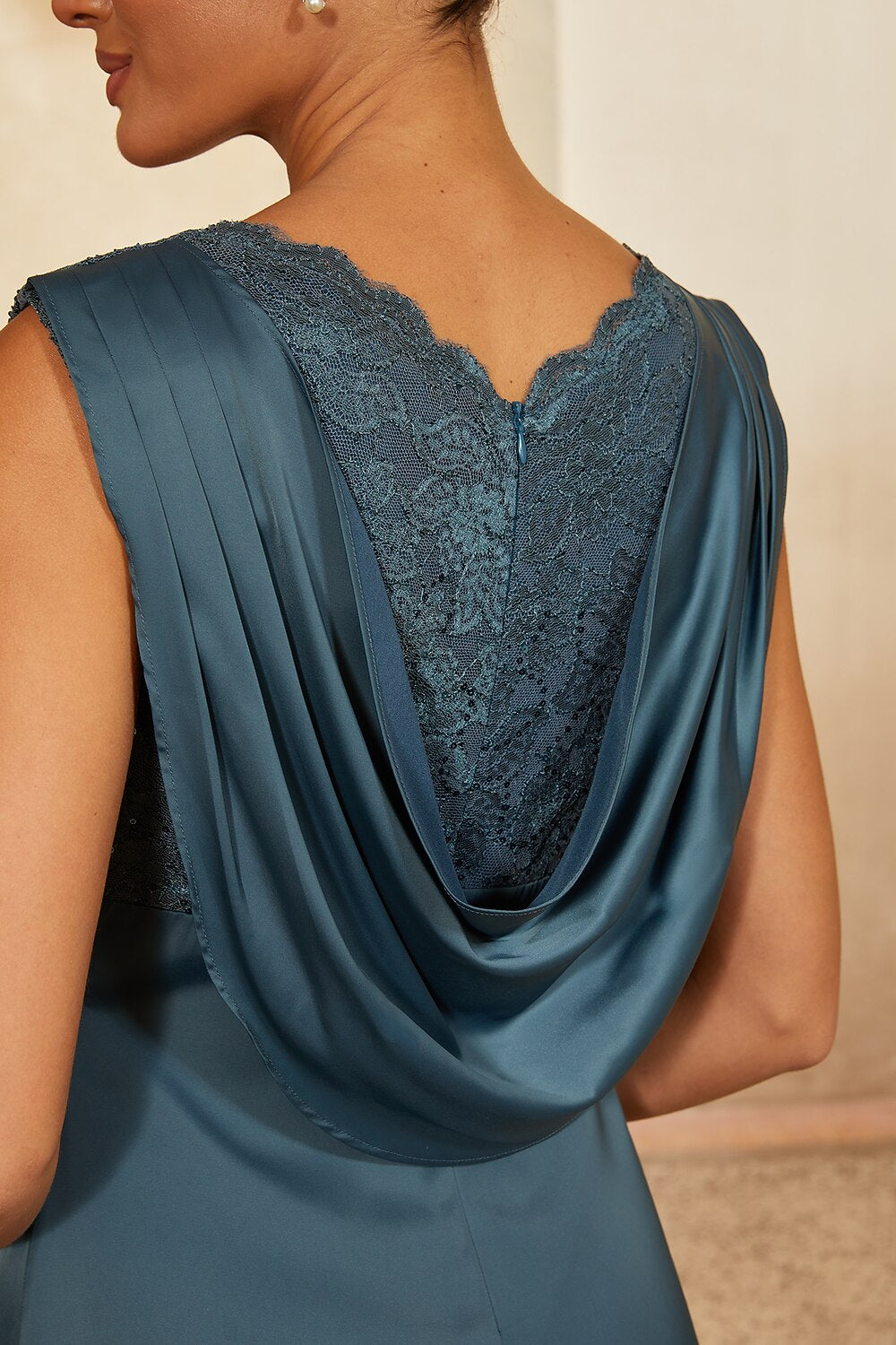Beaded Lace Empire Gown