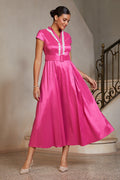 Lace-Trim Chameleon Midi Dress