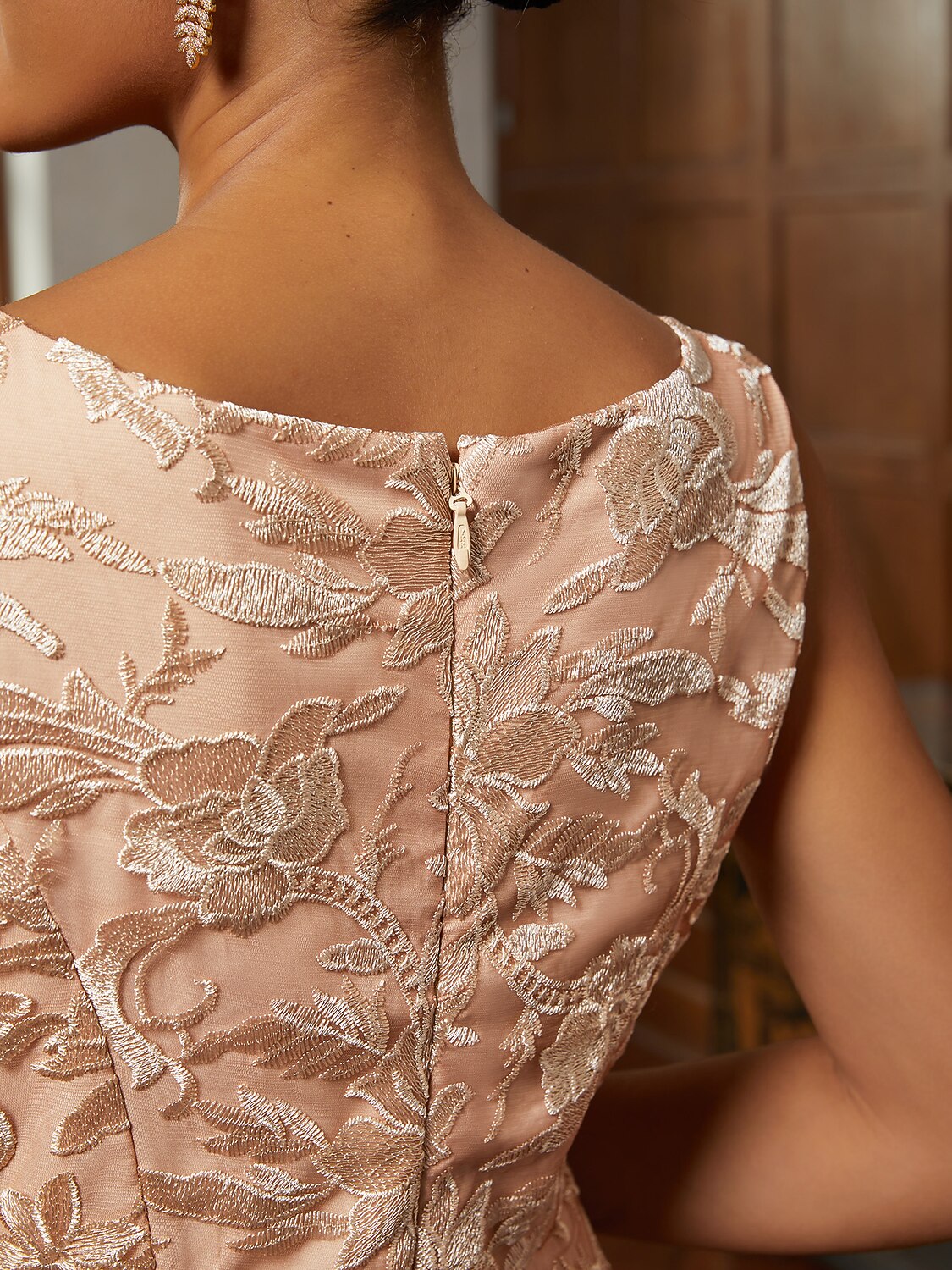 Champagne Lace Jacket Dress Set