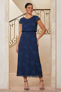 Burnout Floral Blouson Dress