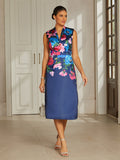 Royal Blue Satin Column Dress