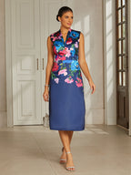 Royal Blue Satin Column Dress