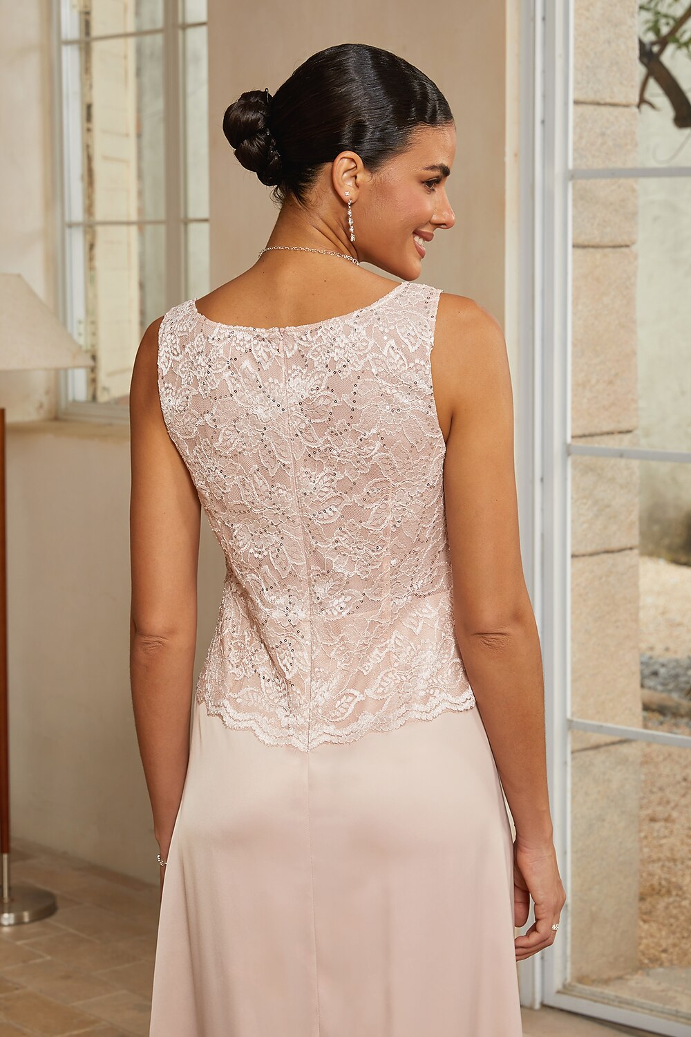 Sequin Lace Jacket Dress Set