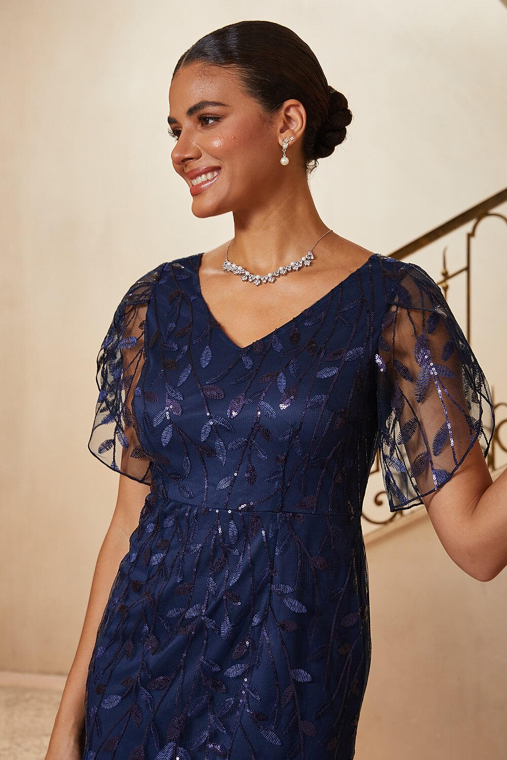 Glitter Lace Trumpet Gown