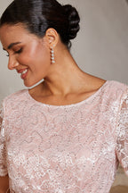 Sequin Lace Belted Top