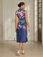 Royal Blue Satin Column Dress
