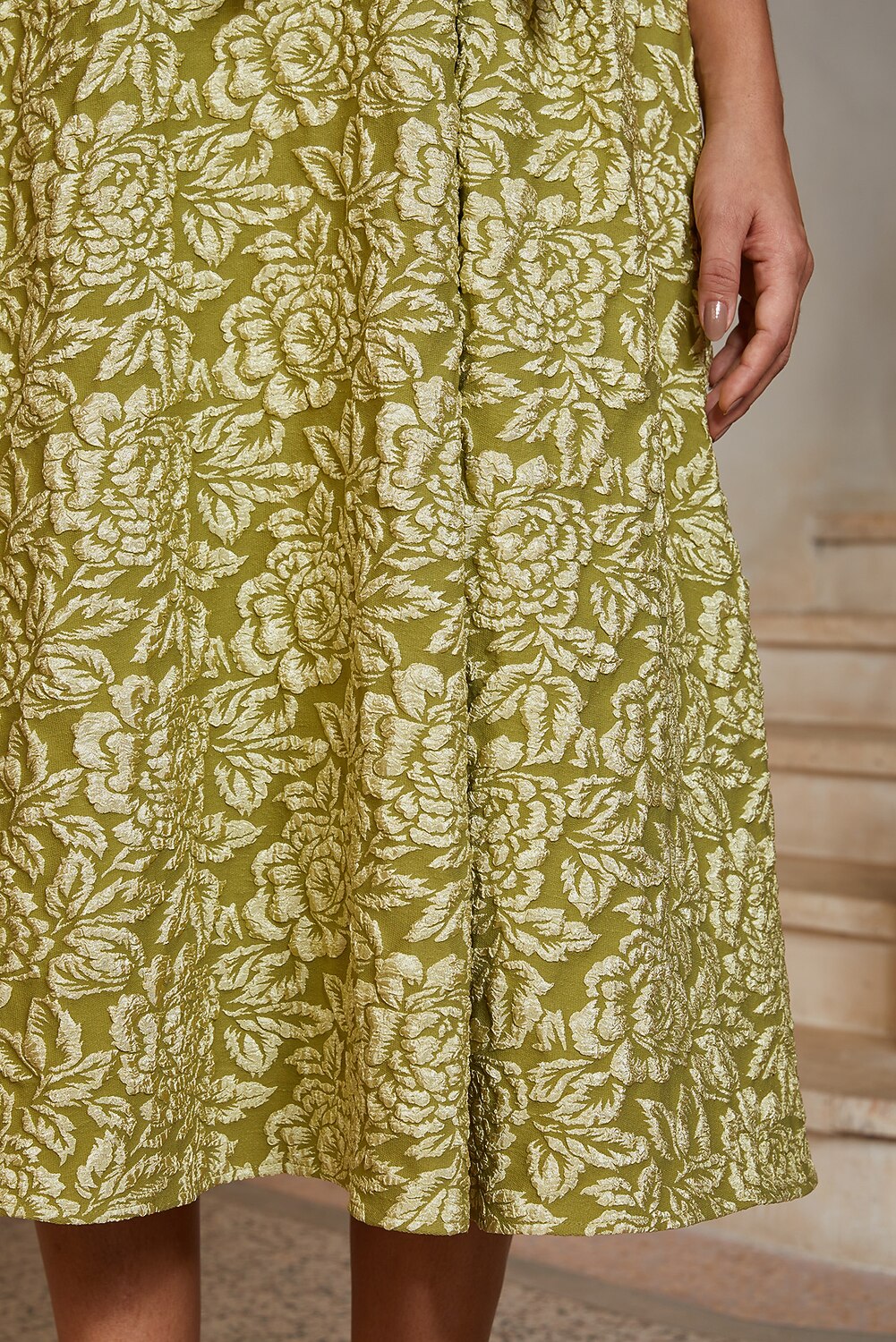 Jacquard Bow Midi Dress