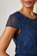Burnout Floral Blouson Dress