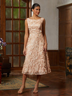 Champagne Lace Jacket Dress Set