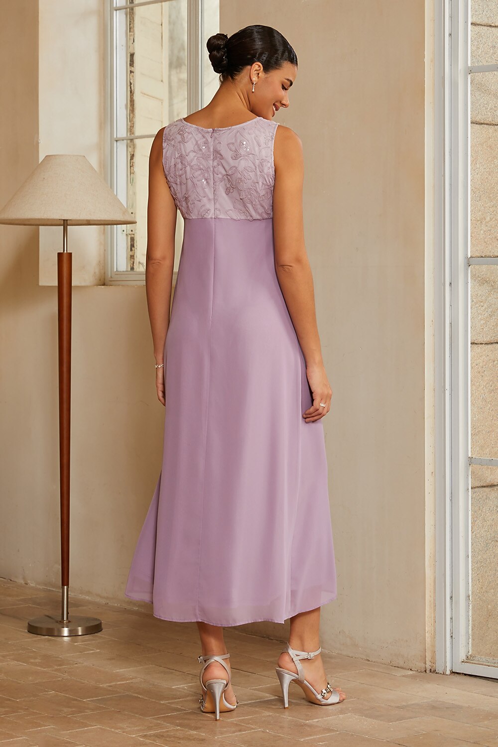 Floral Chiffon Jacket Dress Set