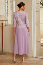 Floral Chiffon Jacket Dress Set
