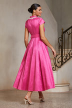 Lace-Trim Chameleon Midi Dress