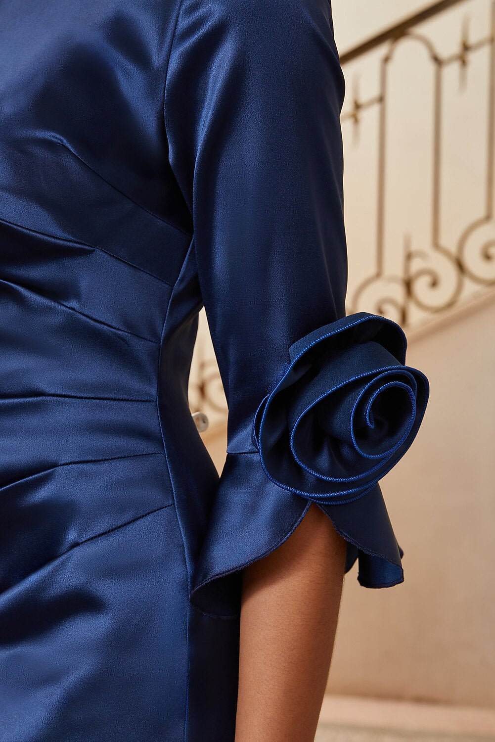 Floral Appliqué Trumpet Gown